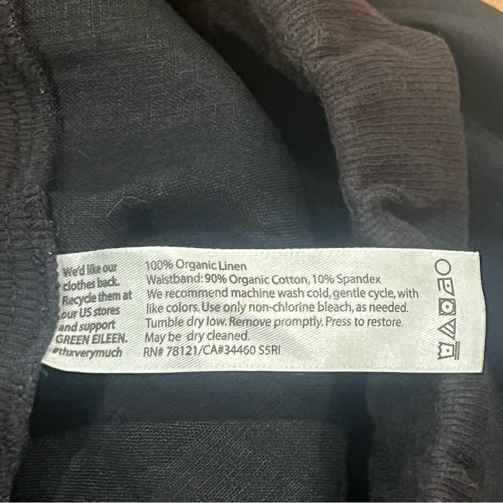Eileen Fisher Women’s Slouchy Drawstring Pant Black Organic Cotton Small Pull-On - Picture 12 of 16